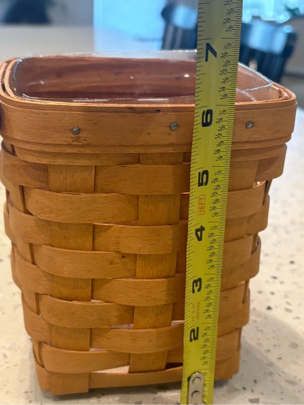 Longaberger 1993 Hand Woven With Plastic Liner Vintage Small Accent Basket